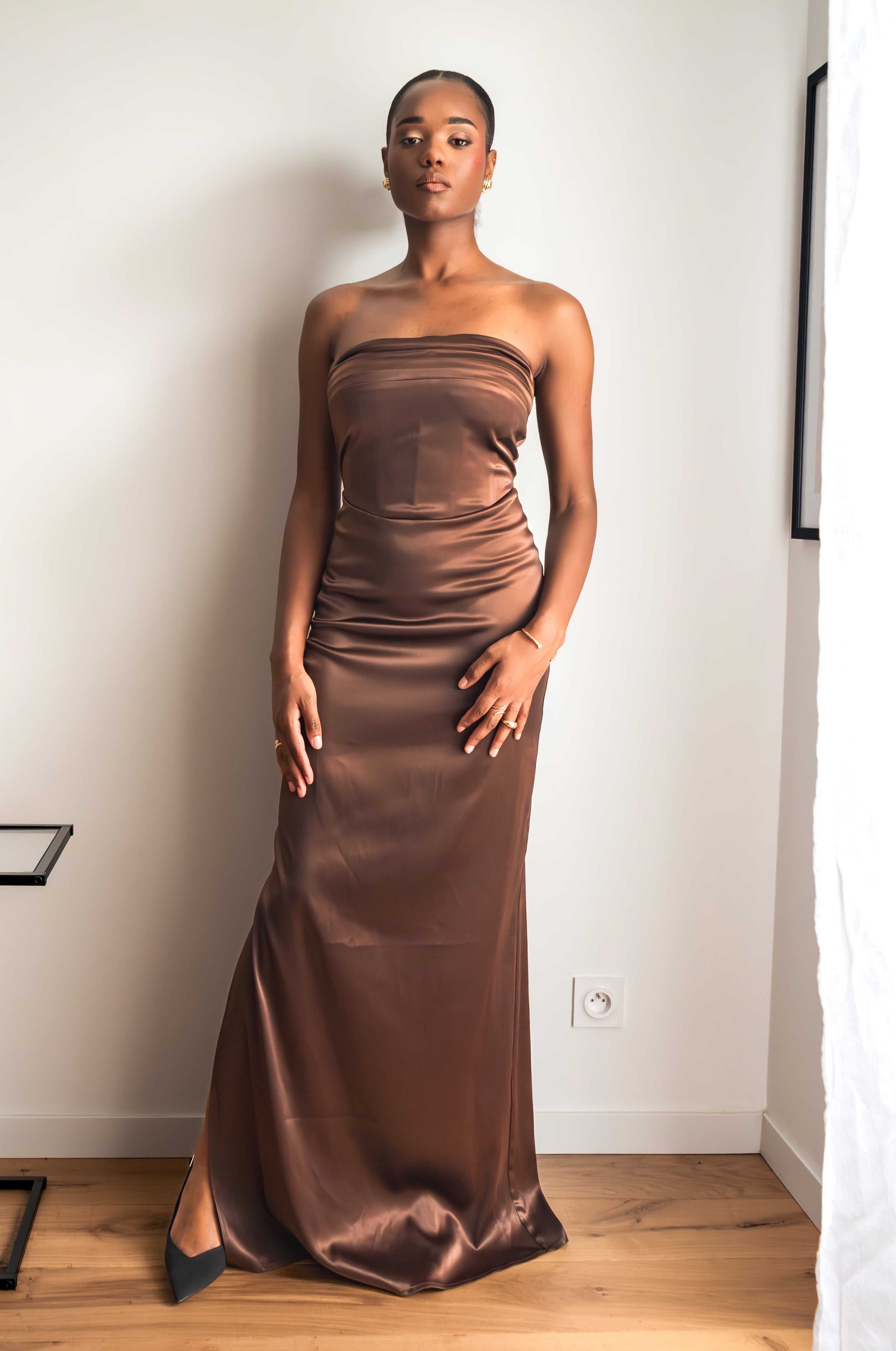 MIRA - Robe bustier en satin