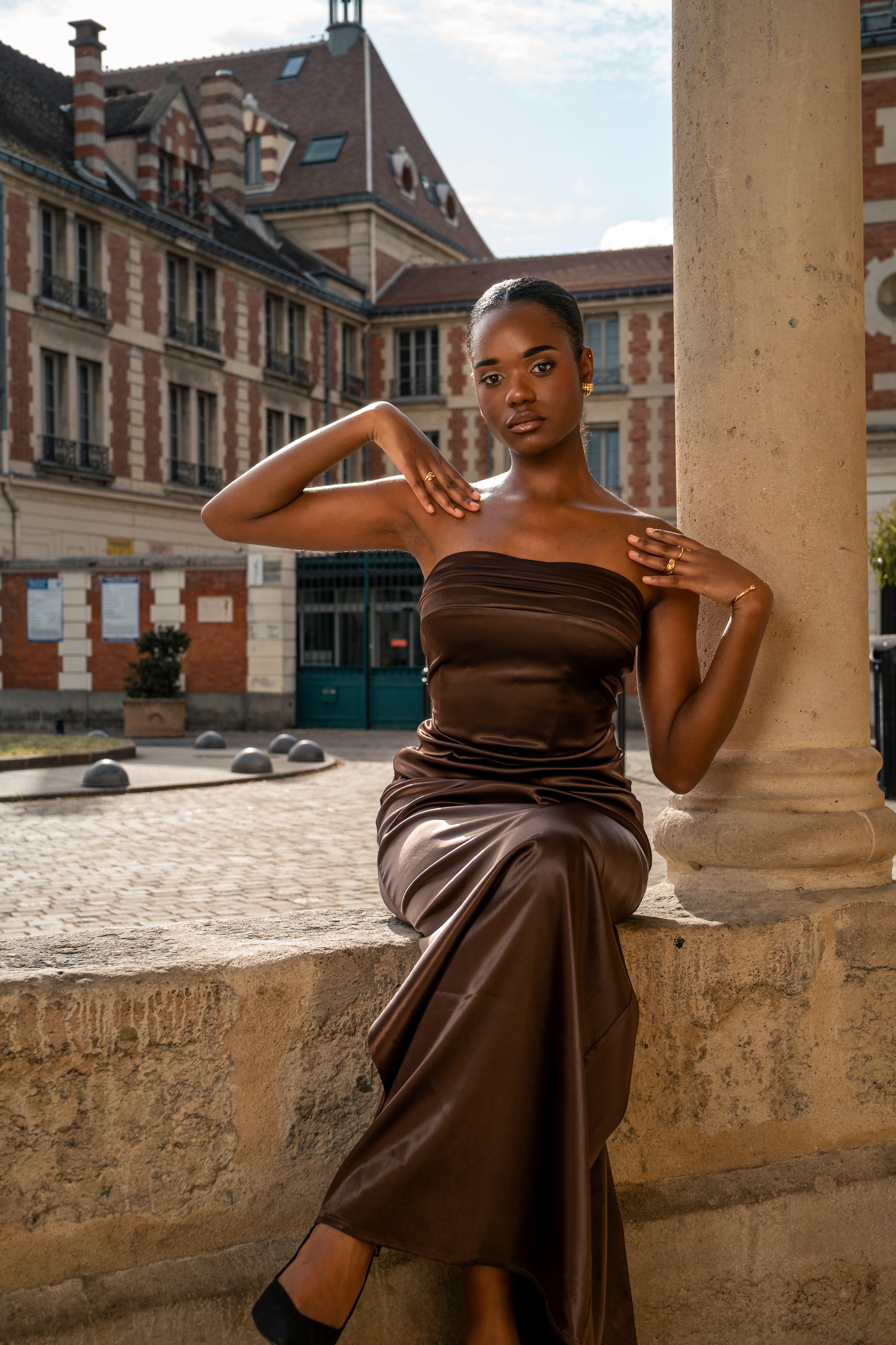 MIRA - Robe bustier en satin