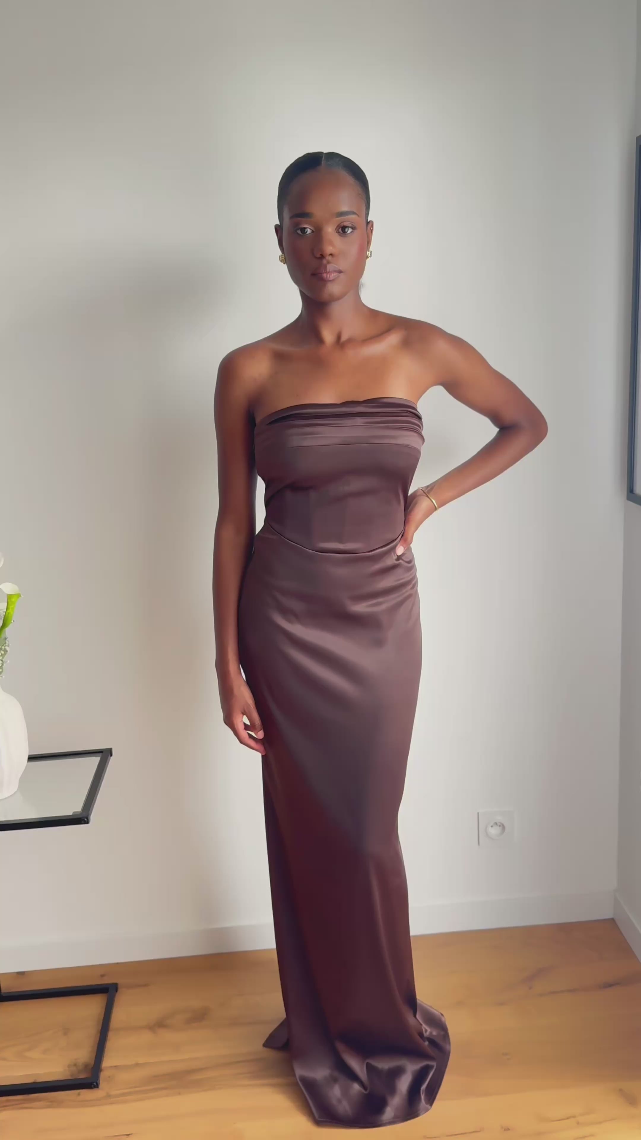 MIRA - Robe bustier en satin
